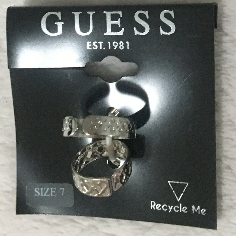 GUESS 2-pack silver rings - NWT